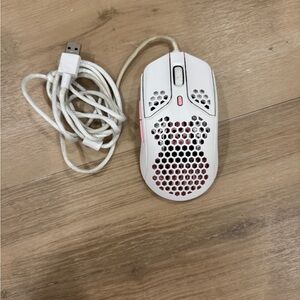 Hyerx Pulse White Gaming Mouse with Pink Highlights